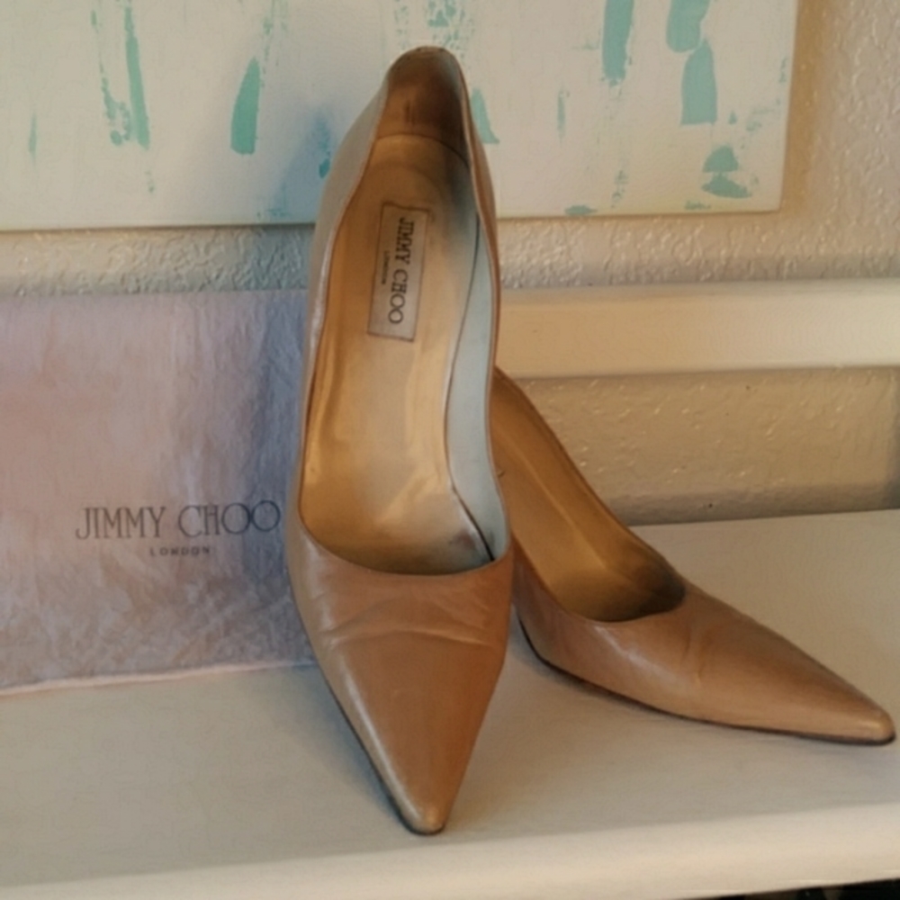 JIMMY CHOO ROMY 85MM HEEL · NUDE · SIZE 41 EU/9.5 US · VAMP TOE · W/DUST BAG